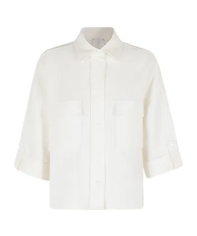 Eleventy Chest-pocket Shirt In White