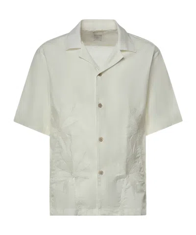 Eleventy Collared Short-sleeved Shirt In White
