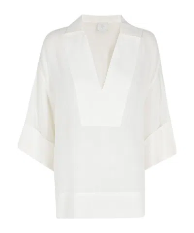 Eleventy Collared Top In White