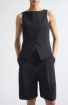 Eleventy Collarless Buttoned Vest In 22 Black