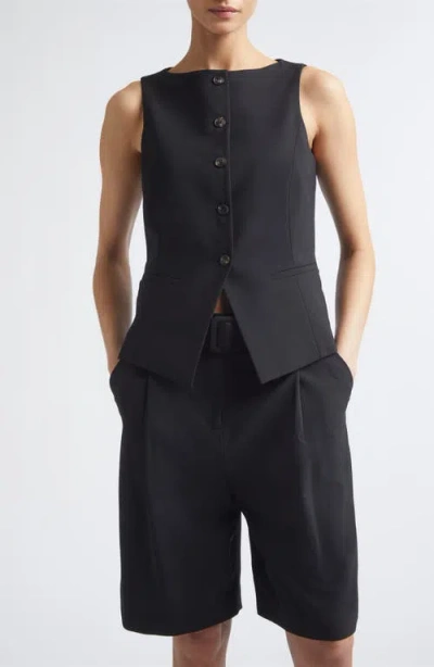 Eleventy Collarless Buttoned Vest In 22 Black