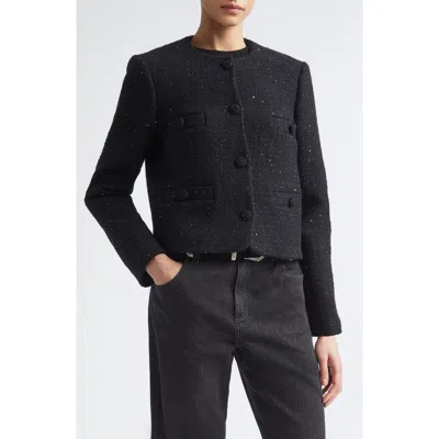 ELEVENTY ELEVENTY COLLARLESS WOOL BLEND JACKET
