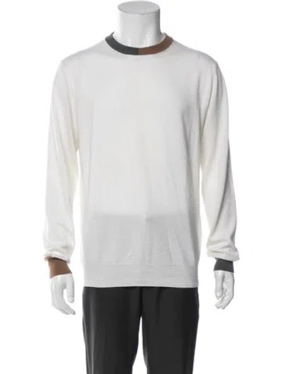 Pre-owned Eleventy Colorblock Pattern Crew Neck Pullover In Neutral