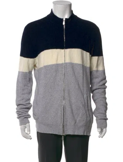 Pre-owned Eleventy Colorblock Pattern Open Front Cardigan In Multicolor