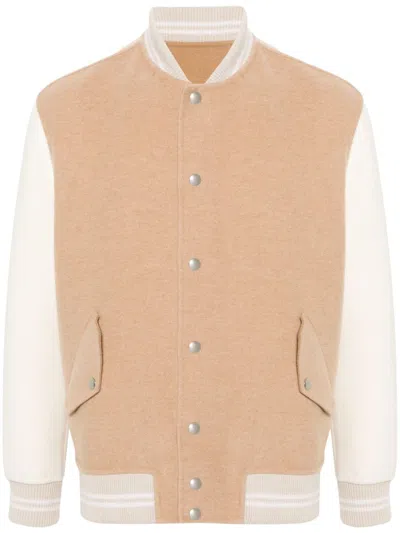 Eleventy Colour-block Bomber Jacket In Neutrals