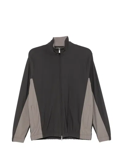Eleventy Colour-block Track Jacket In Brown
