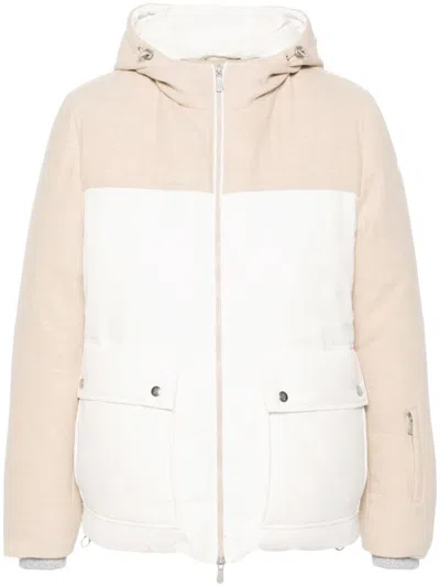 Eleventy Contrast-panel Jacket In Neutrals