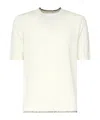 Eleventy Ribbed Accents Knitted T-shirt In White