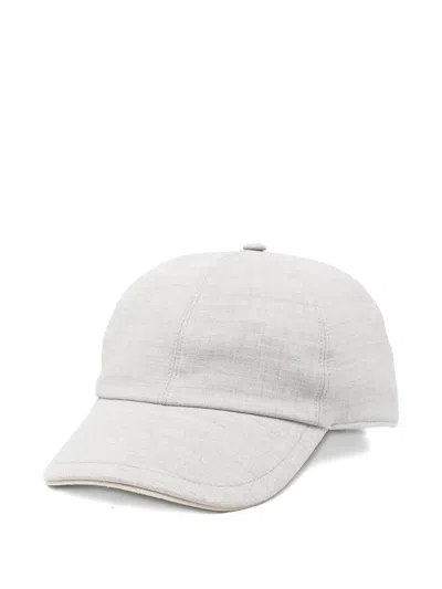 Eleventy Contrast Trim Hat In White