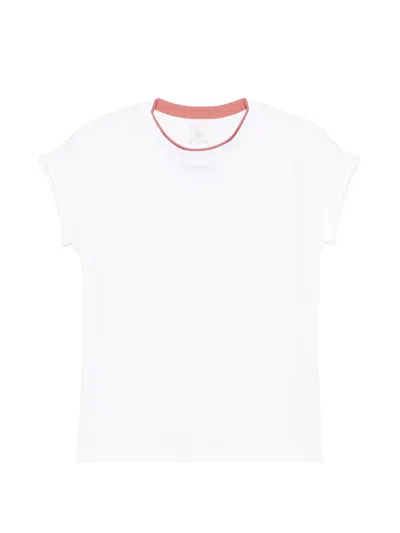 Eleventy Contrast Trim T-shirt In White