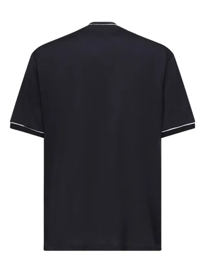Eleventy Contrast-trimmed T-shirt In Black