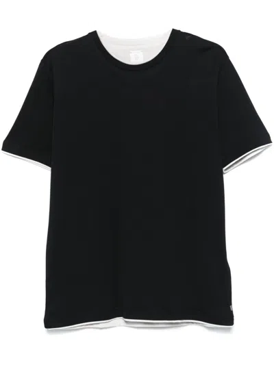 Eleventy Contrasting-border T-shirt In Blue