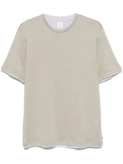 Eleventy T-shirt Mit Kontrastrand In Neutrals