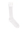 Eleventy Contrasting Double Stripe Socks In White