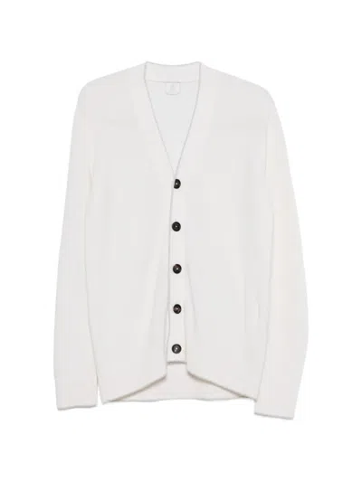 Eleventy Contrasting-trim Buttoned Cardigan In White