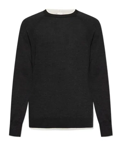 Eleventy Contrasting-trim Sweater In Black