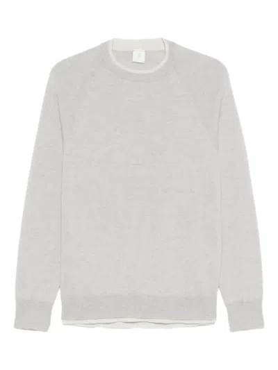 Eleventy Contrasting-trim Sweater In Gray