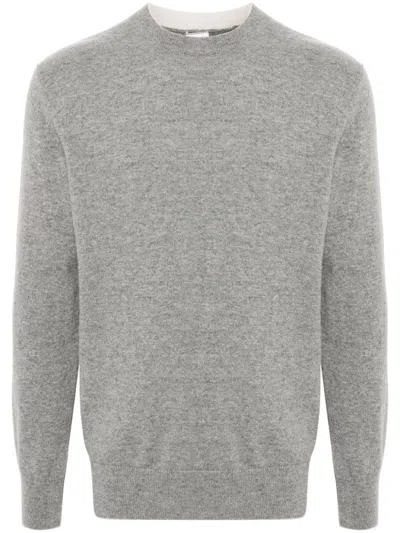 Eleventy Contrasting-trim Sweater In Grey