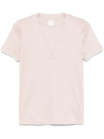 Eleventy Contrasting-trim T-shirt In Pink