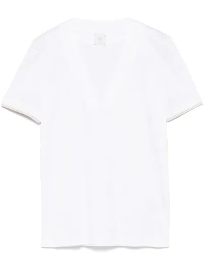Eleventy Contrasting-trim T-shirt In White
