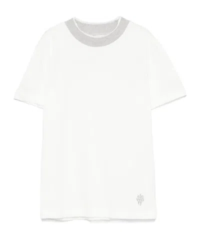 Eleventy Kids' Contrasting-trim T-shirt In Gray