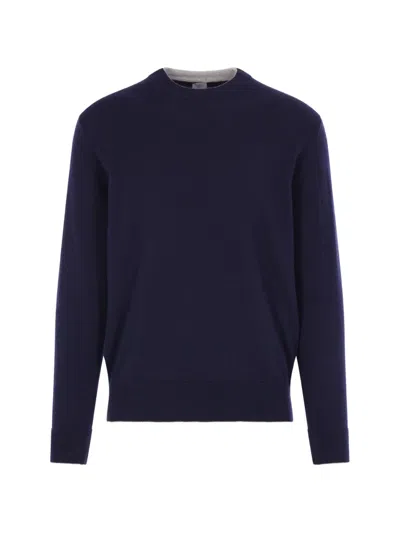 Eleventy Contrast-trim Crew-neck Sweater In Multi