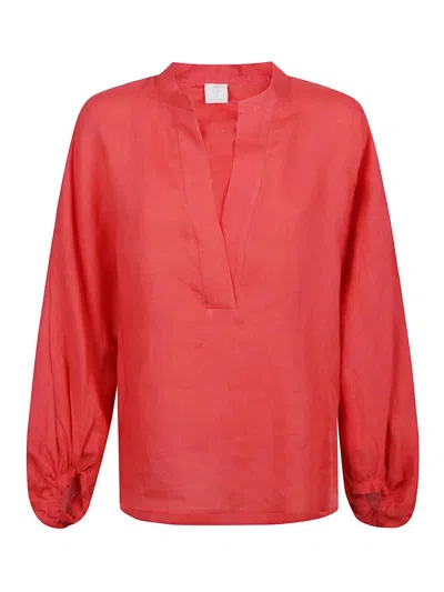 ELEVENTY CORAL LINEN SHIRT