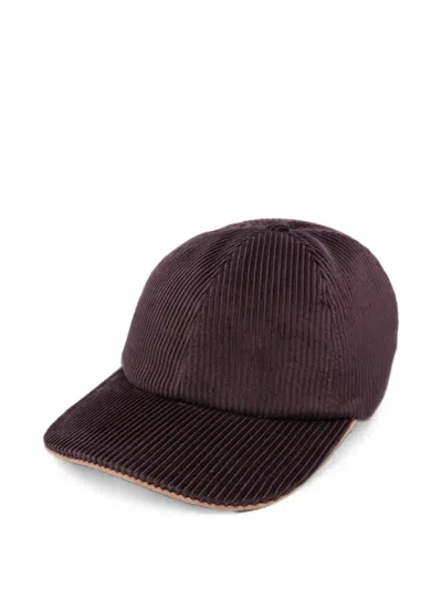 Eleventy Corduroy Cap In Burgundy