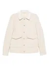 Eleventy Corduroy Collar Button Casual Jacket In Neutral