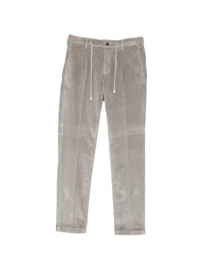 Eleventy Corduroy Drawstring Trousers In Gray