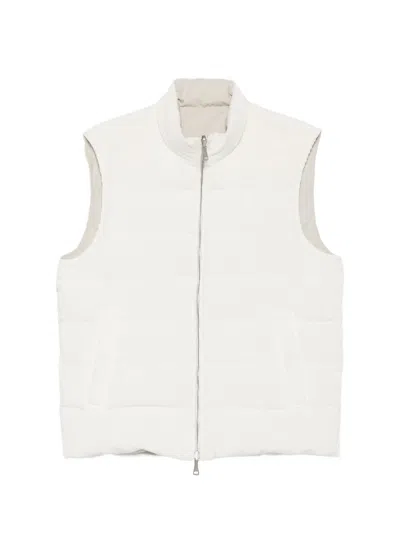 Eleventy Corduroy Gilet In White