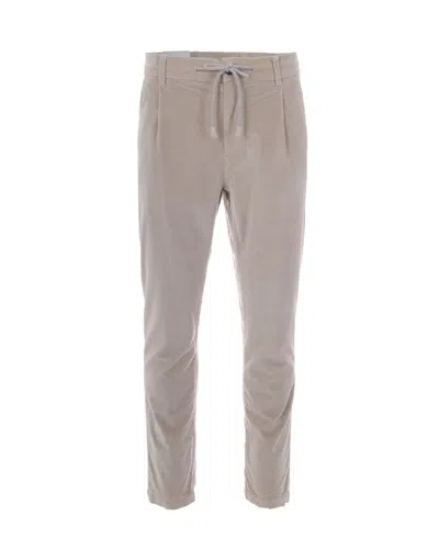 Eleventy Corduroy Jogger Trousers With Elastic Waistband In Gray