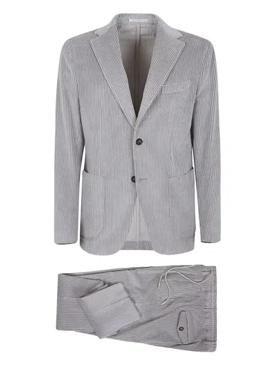 Eleventy Corduroy Pant Suit In Gray
