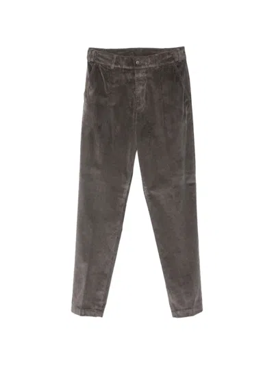 Eleventy Straight-leg Stretch Cotton And Modal-blend Corduroy Trousers In Gray