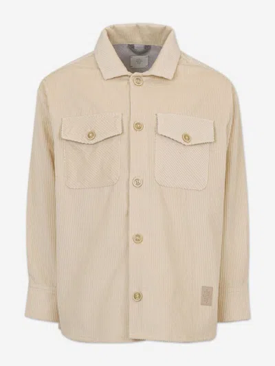 Eleventy Kids' Corduroy Shirt In Beige