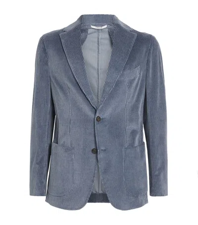 Eleventy Corduroy Single-breasted Blazer In Blue