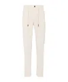 Eleventy Drawstring-waist Tapered Trousers In White