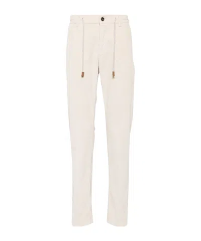 Eleventy Corduroy Tapered Trousers In White