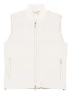 Eleventy Corduroy Zip-front Gilet In White
