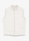 Eleventy Padded Gilet In White