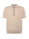 Eleventy Cotton And Cashmere Polo Shirt In Neutral
