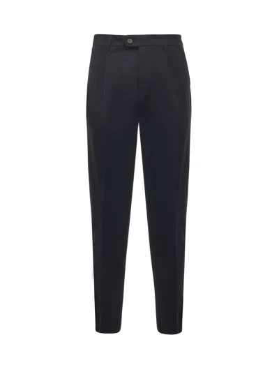 Eleventy Cotton And Cashmere Trousers In Blue