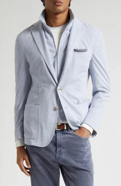 Eleventy Cotton & Linen Sport Coat With Removable Bib In Blue