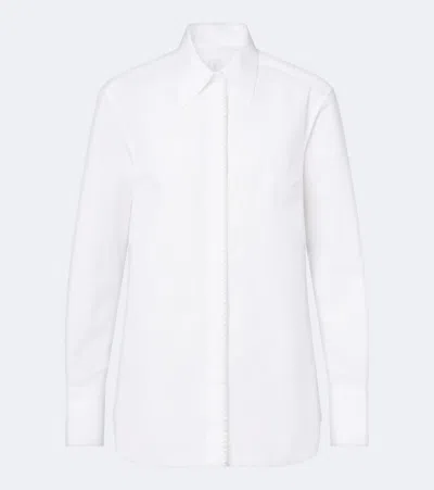 Eleventy Cotton And Silk Poplin Shirt In White
