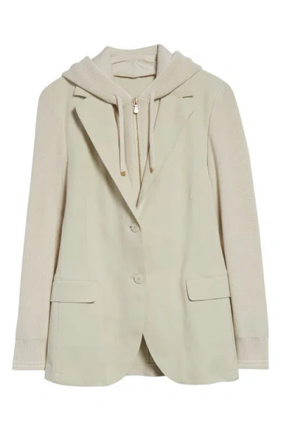 Eleventy Cotton Blend Blazer With Hooded Bib In Sand