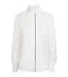 Eleventy Cotton-blend Piped Shirt In White