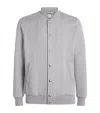 Eleventy Cotton-blend Stripe Bomber Jacket In Gray