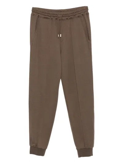 Eleventy Cotton Blend Track Pants In Brown