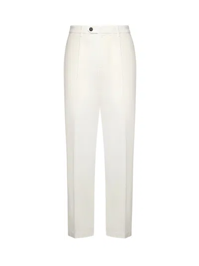 Eleventy Cotton Blend Trousers In Green