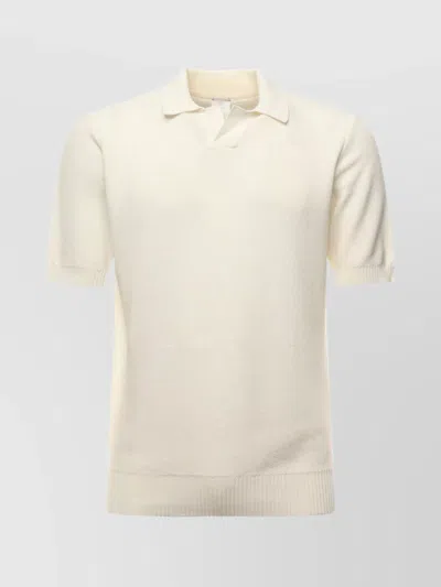 Eleventy Cotton Bowling Collar Polo In Neutral